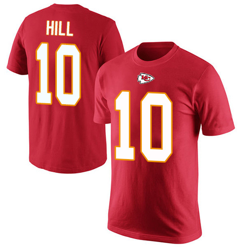 Men Kansas City Chiefs #10 Hill Tyreek Red Rush Pride Name and Number T-Shirt->nfl t-shirts->Sports Accessory